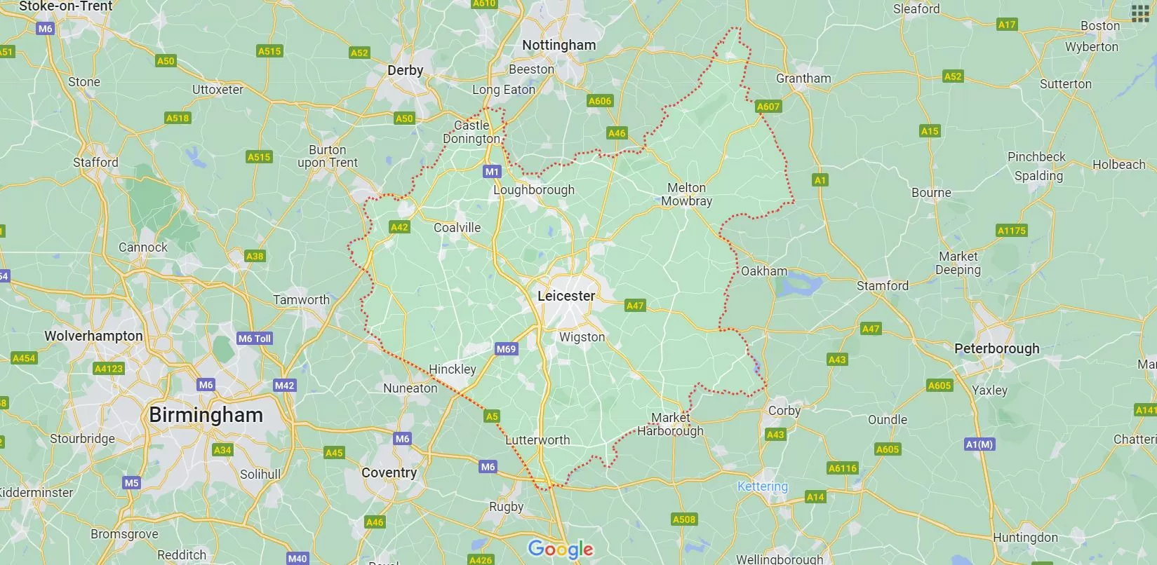 leicestershire map